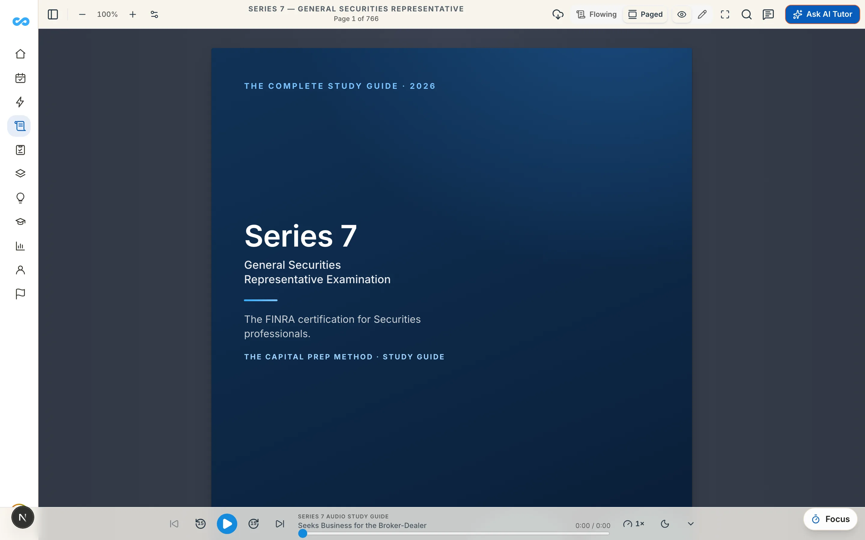 FINRA Series 7 study guide in the reader